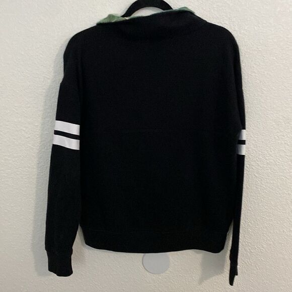 PINK-Black 1/4 zip sweater with tropical collar- Size Small - Picture 5 of 5